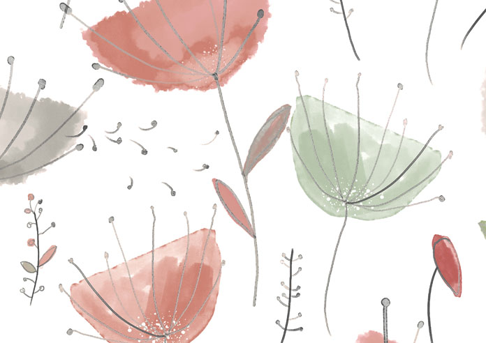 Watercolour Dandelions, Romantic Red - Twist&Fit Roller Blind - Image 6